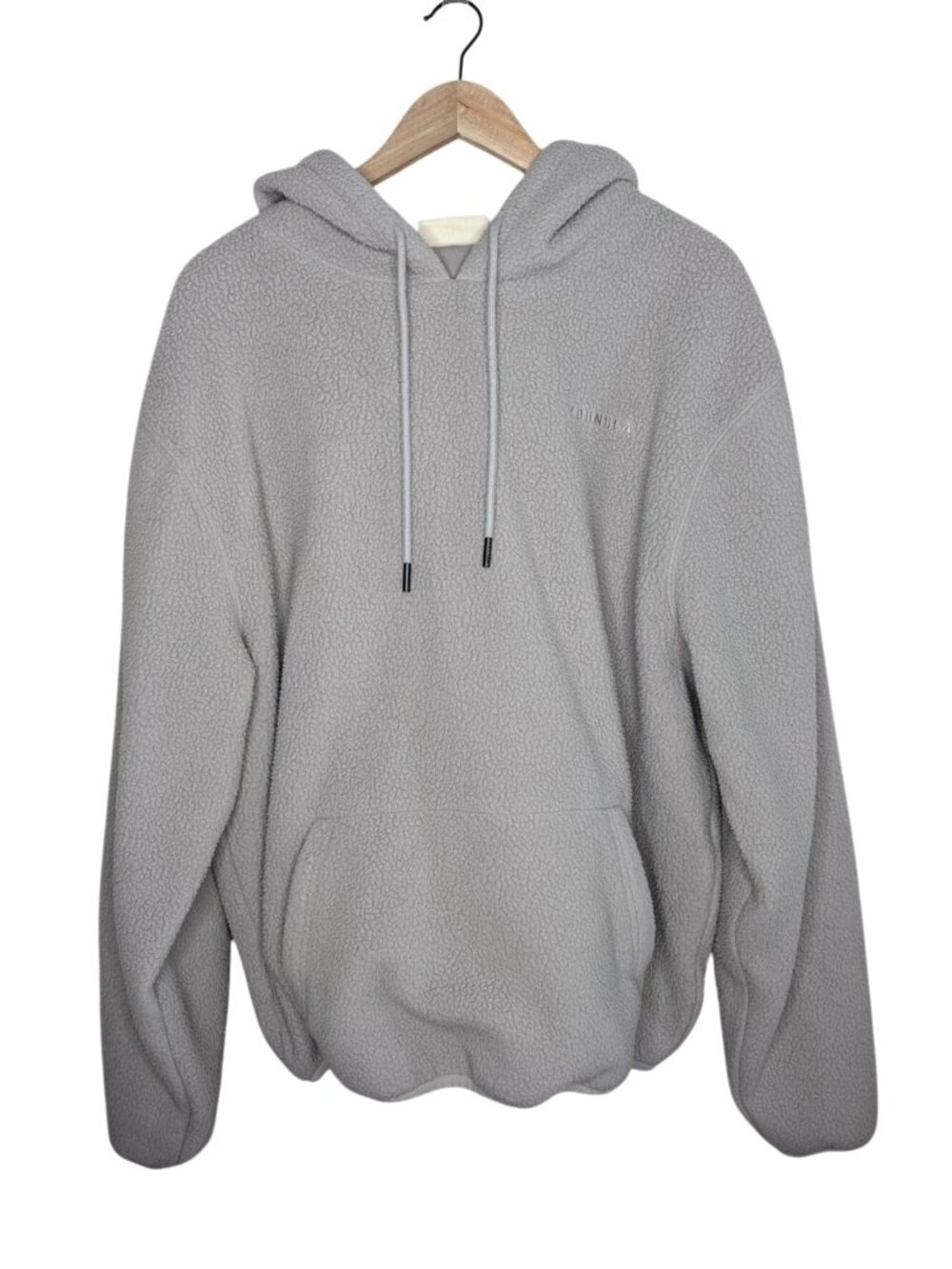 YoungLA Mens Sherpa Hoodie Pullover XL Gray 552